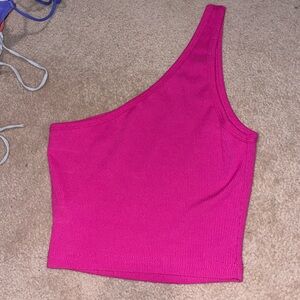 One-Shoulder Pink Top